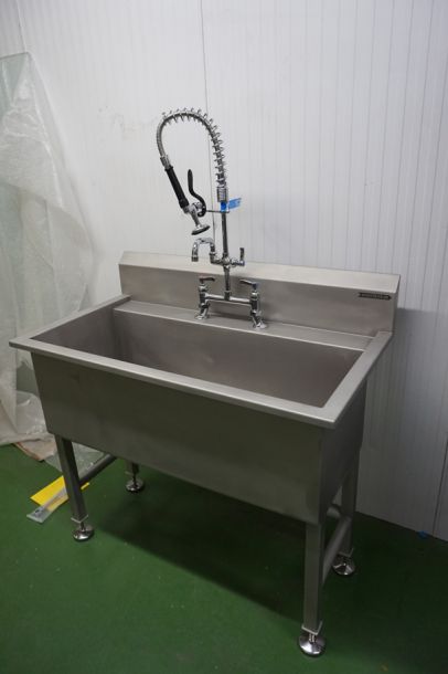 Stainless Belfast Sink with Fitted Taps