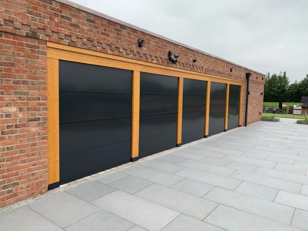 Aluminium Powder Coated Panels on Garage Door