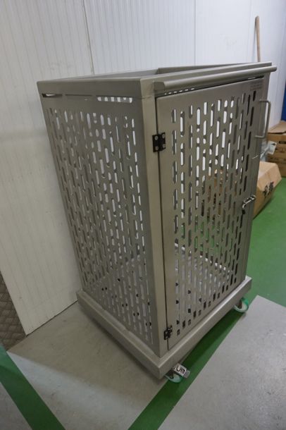 Stainless Lockable Mobile Cupboard with Decorative Door