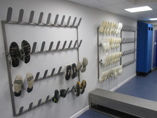 Shoe Racks in Situ in Changing Room