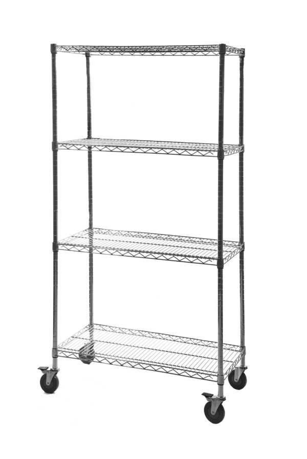 Chrome Wire Shelving 4 Tier Starter Set