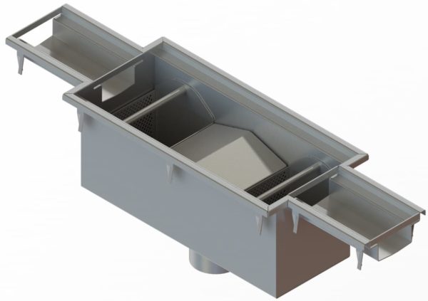 Stainless Central Bottom Drain Outlet with Hinged Trap - Image 3