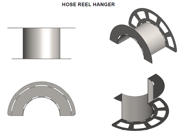 Stainless Bar Wall Mounted Hose Storage Rack - L500 x W200 x 300H - Image 2